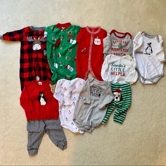 Baby Boy Christmas Bundle - 3 Months - Carter’s & HB Brand - Picture 1 of 4